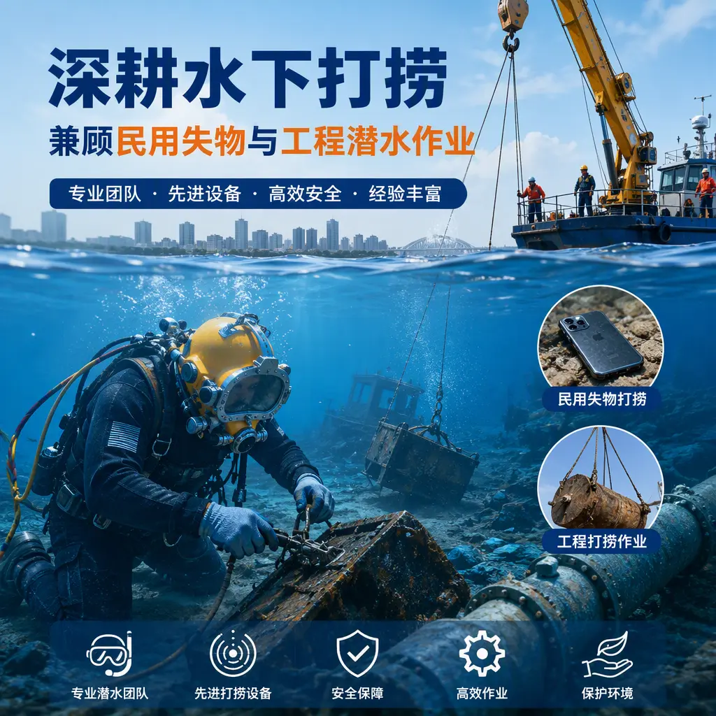 深耕水下打捞,兼顾民用失物与工程潜水作业雷山